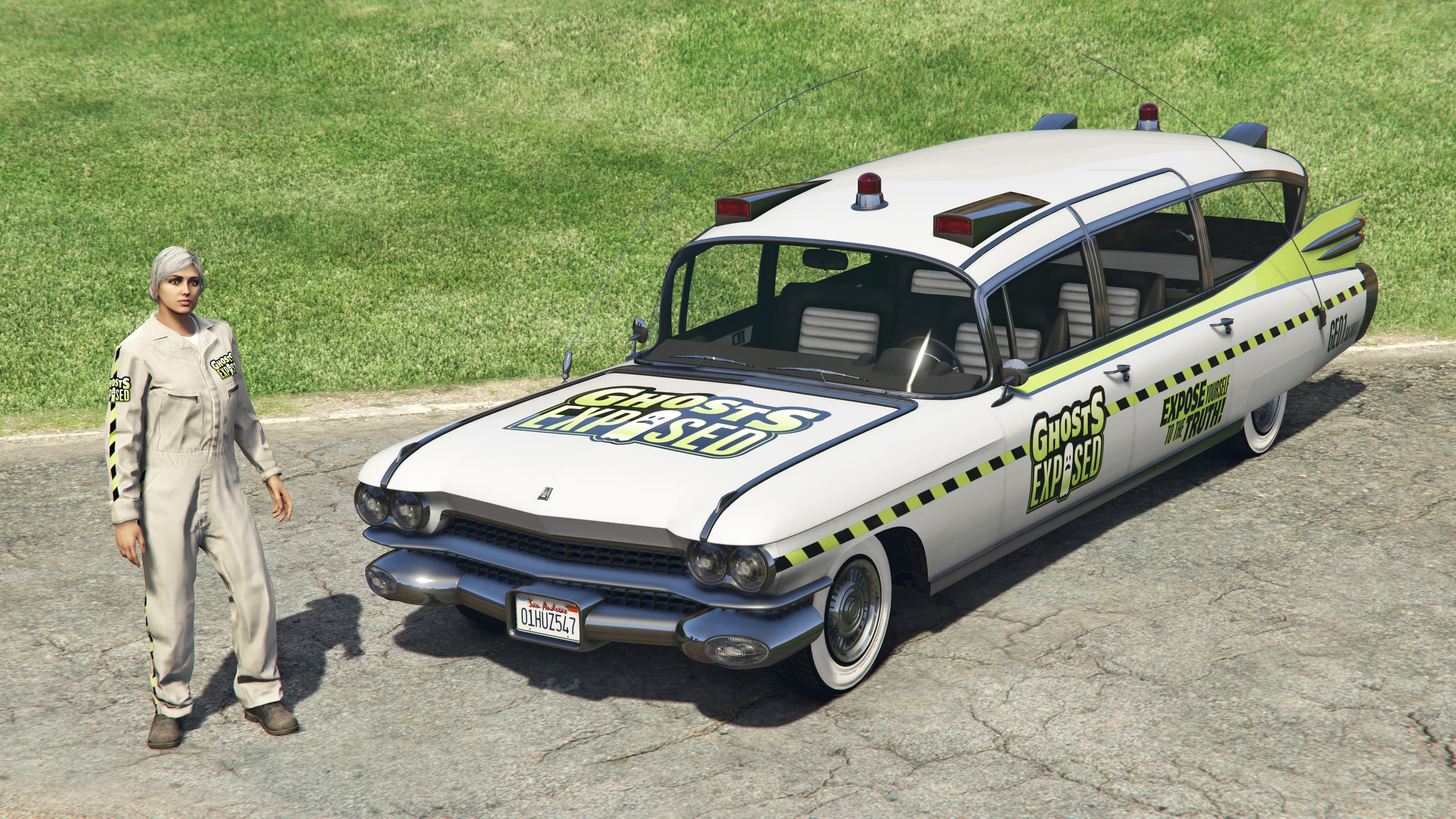 GTA Online, Авторское, Персонаж, Одежда, Транспорт, Главный герой GTA Online, Костюм Ghosts Exposed, Albany Brigham, Маслкар